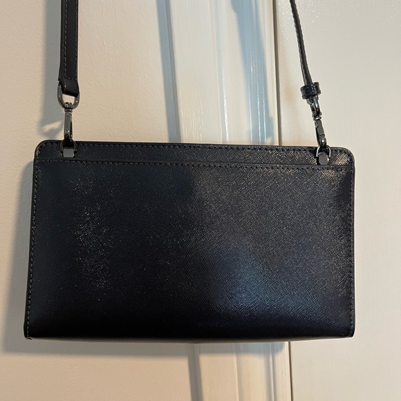 Michael Kors Jet Set Travel Large Convertible Leather Crossbody- Blue - Picture 6 of 9